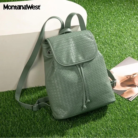 Montana West Backpack Purse Woven Pattern Daypack Casual Bag for Women - Picture 2 of 8